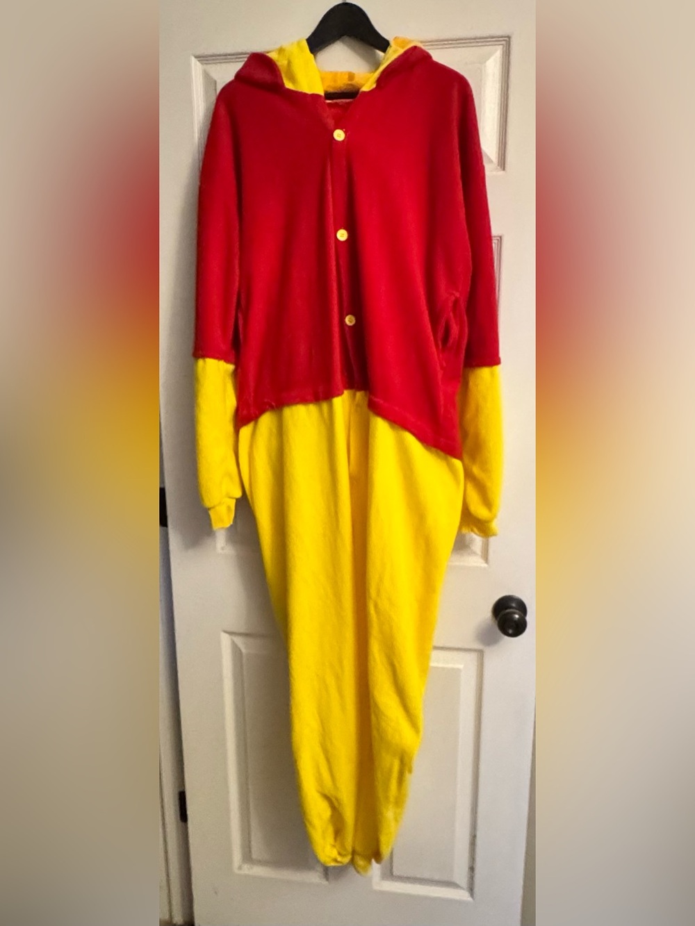 Winnie the Pooh Red and Yellow Two-Tone Cozy Onesie